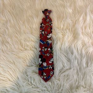 Disney Mickey Mouse Kids Tie in Red clip on